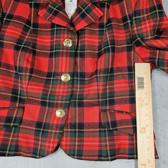 Vintage Versus Gianni Versace Jacket Womens 44 Plaid Wool Gold Button Italy 90s - Picture 15 of 16
